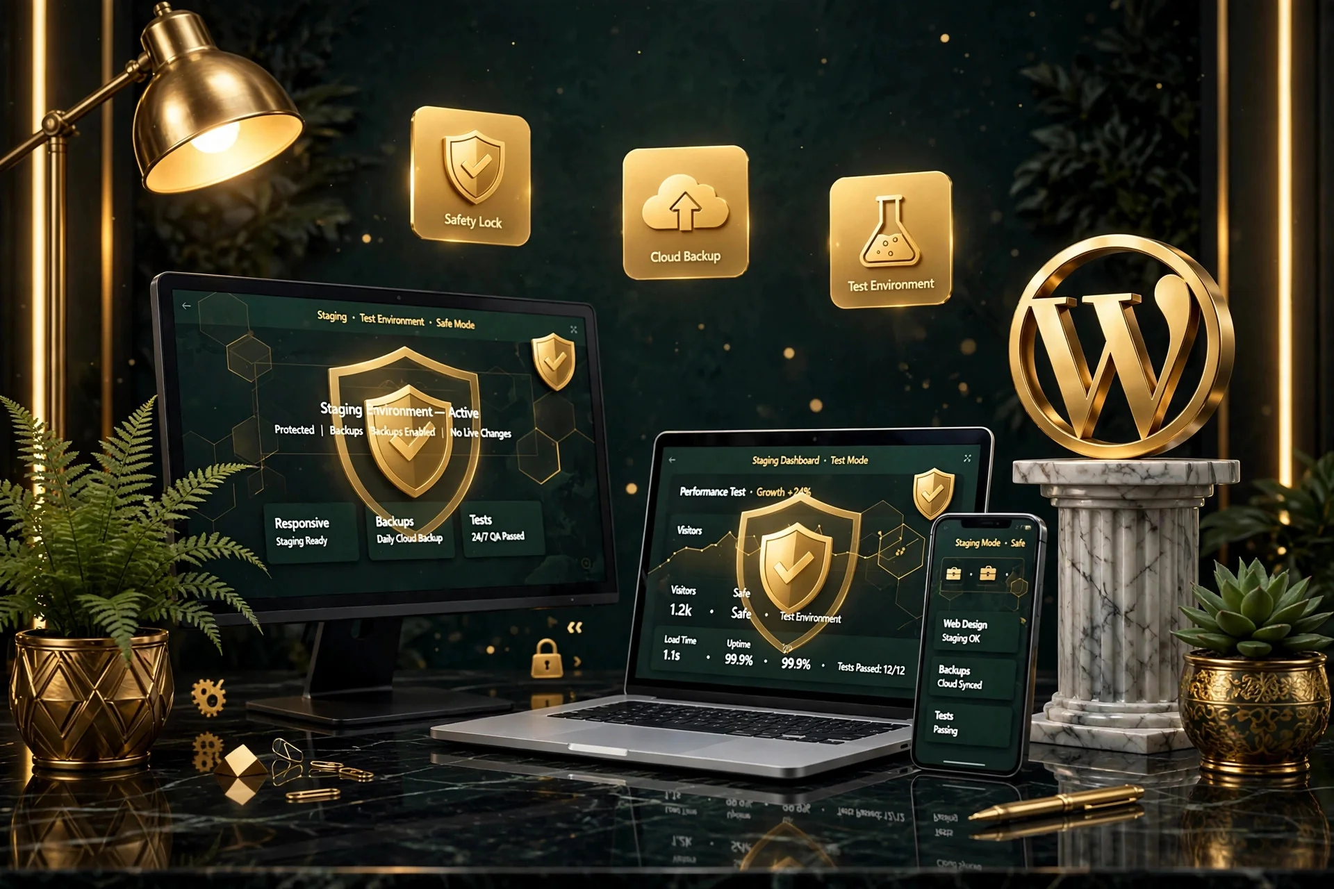 Safe WordPress speed optimization — staging environment with backups before live changes